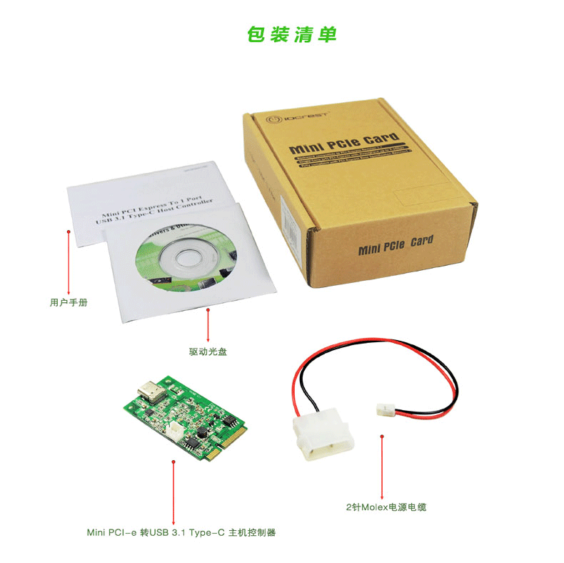 新品推介：乐扩Mini PCI-E转USB3.1 type-c 转接卡