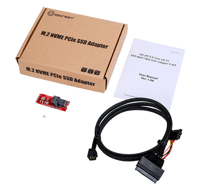 新品上市 乐扩M2(PCI-E Gen x4)转SFF-8643适配器卡